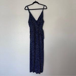 Blue polka dot jump suit